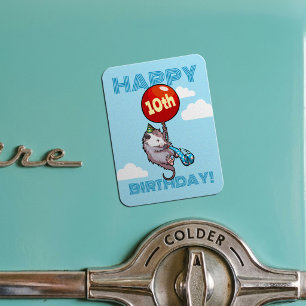 Magnet Flexible Joyeux Anniversaire ! Ajoutez L'âge Opossum & Ball