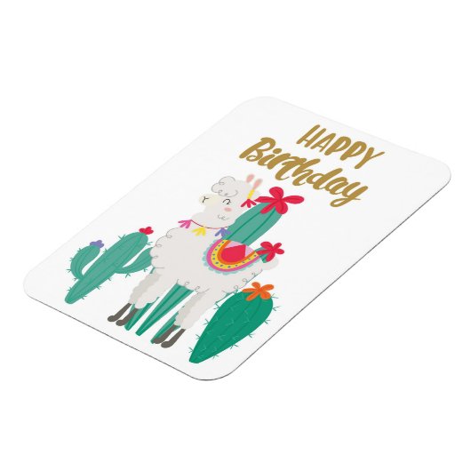 Magnet Flexible Joyeux Anniversaire Cactus (Côté Gauche)