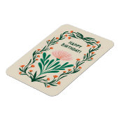 Magnet Flexible Joyeux Anniversaire cadre floral élégant (Côté Gauche)