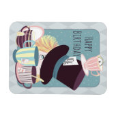 Magnet Flexible Joyeux Anniversaire Carte Postale De La Fête Du Th (Horizontal)