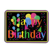 Magnet Flexible Joyeux Anniversaire Célébration Colorée (Horizontal)
