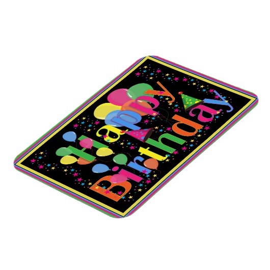 Magnet Flexible Joyeux Anniversaire Célébration Colorée (Côté Gauche)