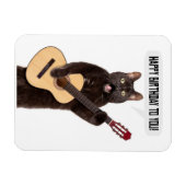 Magnet Flexible Joyeux Anniversaire Chat chanter et jouer de la gu (Horizontal)