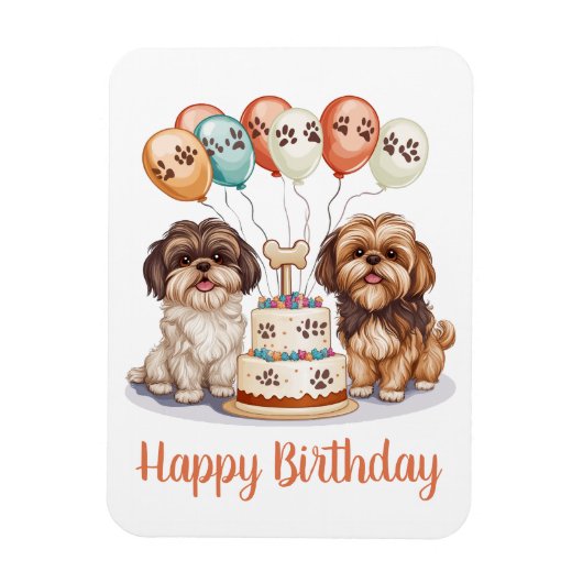 Magnet Flexible Joyeux anniversaire Chih Tzu Chiens Anniversaire G (Vertical)