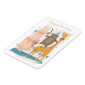 Magnet Flexible Joyeux anniversaire. De mignons animaux. Funny our (Côté Gauche)