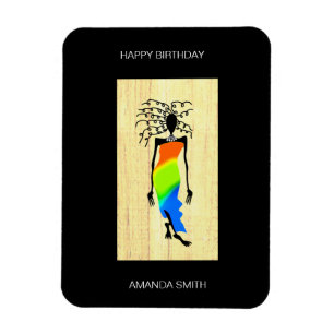 Magnet Flexible Joyeux anniversaire, élégante et élégante femme af