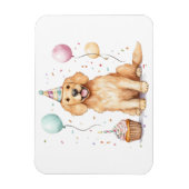 Magnet Flexible Joyeux Anniversaire Golden Retriever Chien (Vertical)
