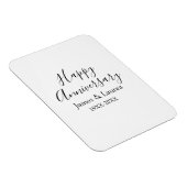 Magnet Flexible Joyeux anniversaire mariage nom date année simple (Côté Droit)