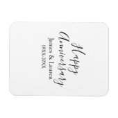 Magnet Flexible Joyeux anniversaire mariage nom date année simple (Horizontal)