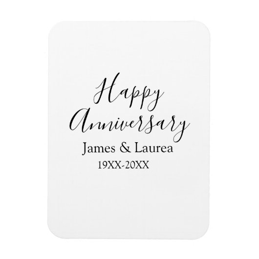 Magnet Flexible Joyeux anniversaire mariage nom date année simple (Vertical)