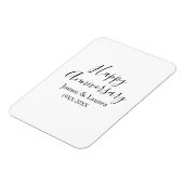 Magnet Flexible Joyeux anniversaire mariage nom date année simple (Côté Gauche)