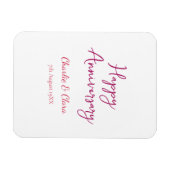 Magnet Flexible Joyeux anniversaire nom rose gras nom date si (Horizontal)