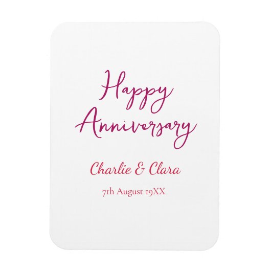 Magnet Flexible Joyeux anniversaire nom rose gras nom date si (Vertical)