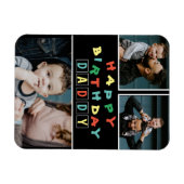 Magnet Flexible Joyeux Anniversaire Papa Colorful 3 Photo (Horizontal)