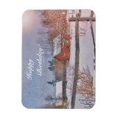 Magnet Flexible Joyeux anniversaire Pays scène hiver (Vertical)