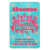 Magnet Flexible Joyeux anniversaire Pink Blue Cruise Door (Vertical)