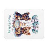 Magnet Flexible Joyeux anniversaire Yorkie Chien (Horizontal)