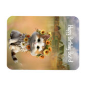 Magnet Flexible Joyeux Bestie Cute Boho Chat d'anniversaire (Horizontal)