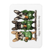 Magnet Flexible Joyeux Bulldogs français de la Saint-Patrick (Vertical)