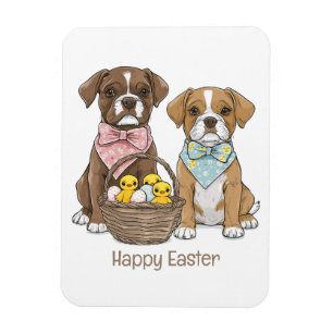 Magnet Flexible Joyeux Chiens De Boxer De Pâques