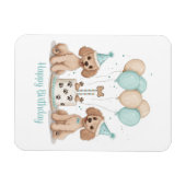 Magnet Flexible Joyeux Chiens de caniche normaux d'anniversaire (Horizontal)