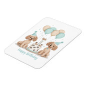 Magnet Flexible Joyeux Chiens de caniche normaux d'anniversaire (Côté Gauche)