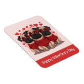 Magnet Flexible Joyeux Chiens de Carlin de la Saint Valentin (Côté Droit)