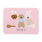 Magnet Flexible Joyeux Chiens de Pâques (Horizontal)