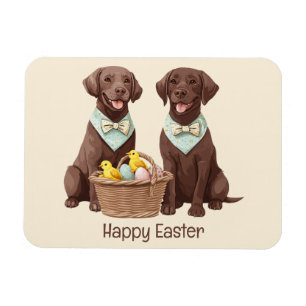 Magnet Flexible Joyeux Chiens de récupération de chocolat de Pâque