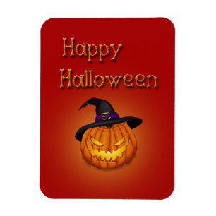 Magnet Flexible Joyeux Citrouille Halloween avec Casquette