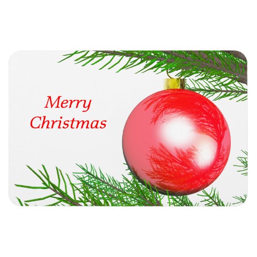 Magnet Flexible Joyeux décor d'arbre de Noël (Horizontal)