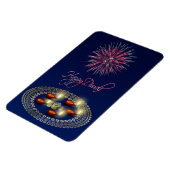 Magnet Flexible Joyeux Diwali Ganesha Rangoli - Aimant flexible (Côté Gauche)