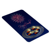 Magnet Flexible Joyeux Diwali Ganesha Rangoli - Aimant flexible (Côté Droit)