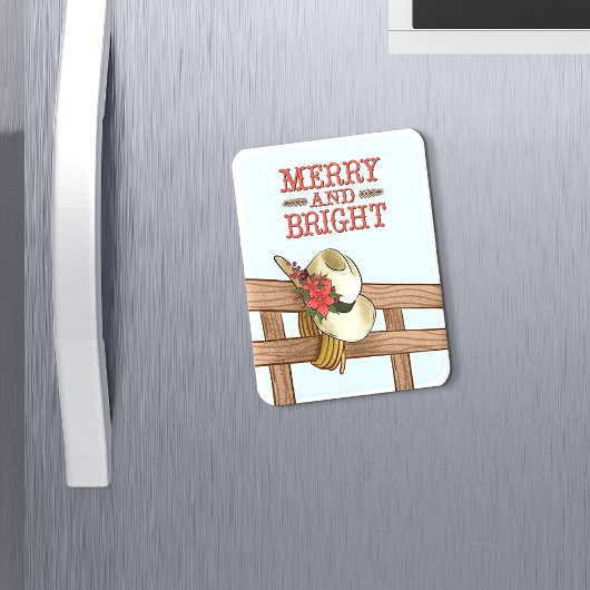 Magnet Flexible Joyeux et brillant Casquette Cowboy avec Fleurs No