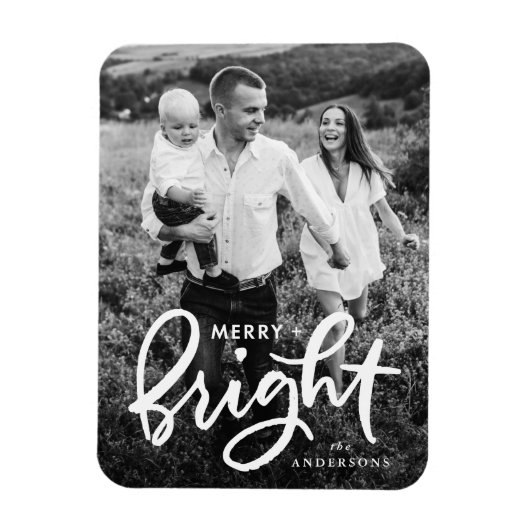 Magnet Flexible Joyeux et brillant Script photo de vacances (Vertical)