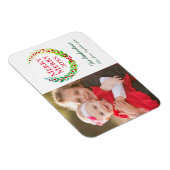 Magnet Flexible Joyeux et brillant vert Laurel Wreath Photo Holida (Côté Droit)