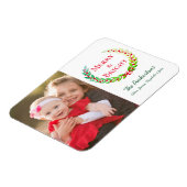 Magnet Flexible Joyeux et brillant vert Laurel Wreath Photo Holida (Côté Gauche)