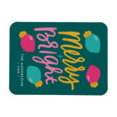 Magnet Flexible Joyeux et brillants feux de Noël non photo vacance (Horizontal)