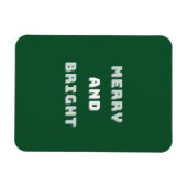 Magnet Flexible Joyeux et lumineux, Art de Noël vert, Vacances (Horizontal)