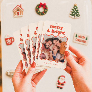 Magnet Flexible Joyeux et Lumineux Cadre Ondulé Noël
