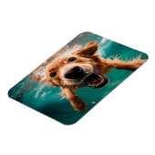 Magnet Flexible Joyeux Golden Retriever nager sous l'eau (Côté Gauche)