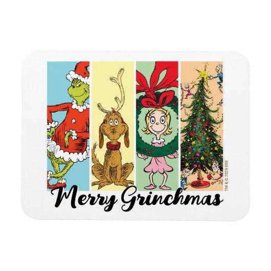 Magnet Flexible Joyeux Grinchmas Collage de Fêtes (Horizontal)