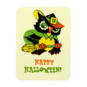 Magnet Flexible Joyeux Halloween ! Aimant cadeau de hibou vintage