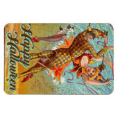 Magnet Flexible Joyeux Halloween Dancing Jester Masquerade Vintage (Horizontal)