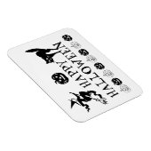 Magnet Flexible Joyeux Halloween noir blanc effrayant (Côté Droit)