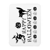 Magnet Flexible Joyeux Halloween noir blanc effrayant (Vertical)