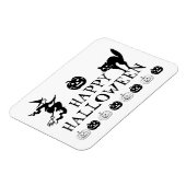 Magnet Flexible Joyeux Halloween noir blanc effrayant (Côté Gauche)