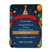 Magnet Flexible Joyeux Invitation d'anniversaire (Vertical)