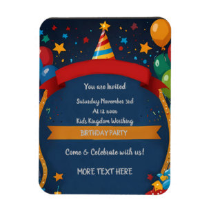 Magnet Flexible Joyeux Invitation d'anniversaire