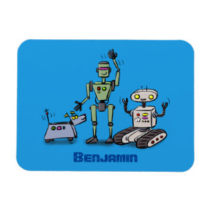 Magnet Flexible Joyeux joli dessin de trois robots trio